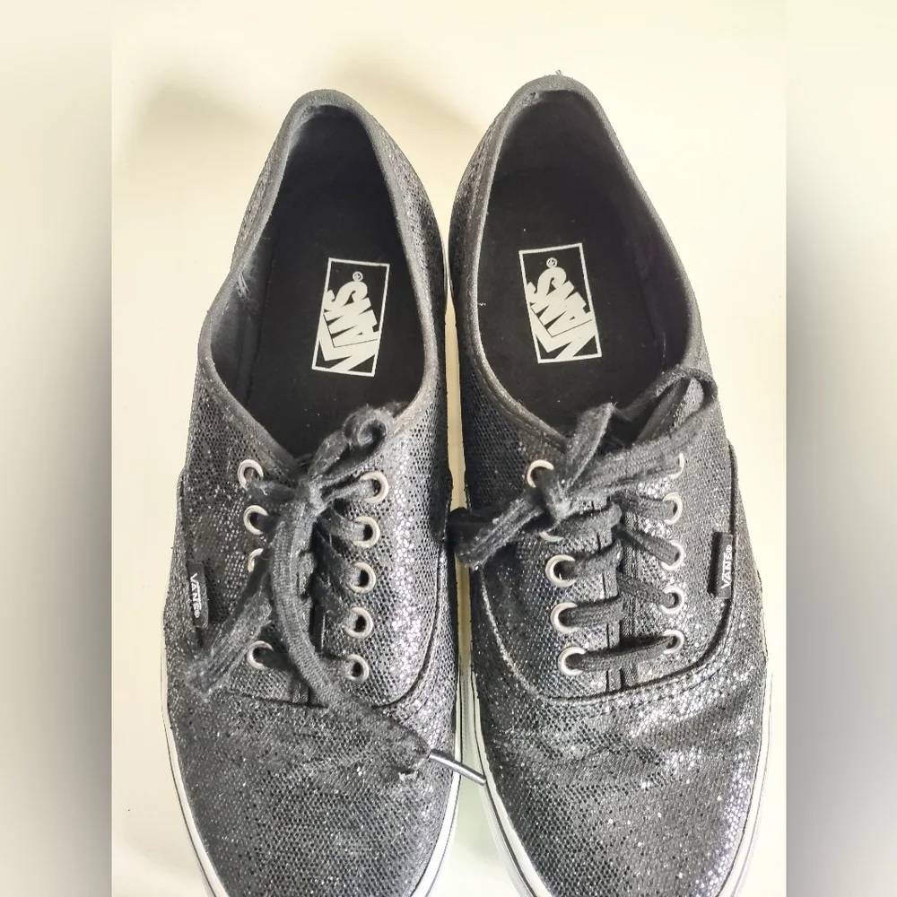 Vans Off The Wall‎ Mens Sz 10 / Women Size 11.5 Black Sequins Skate Shoes (TB4R)